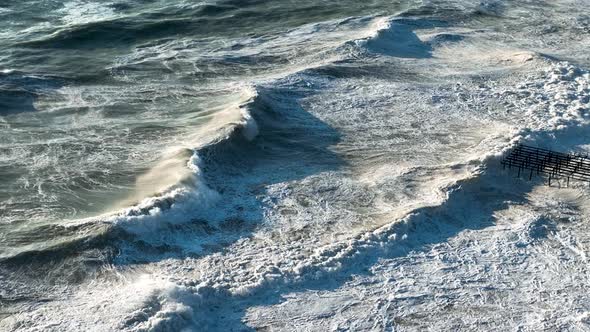 Aerial View Strong Storm Baskground Turkey Alanya alt