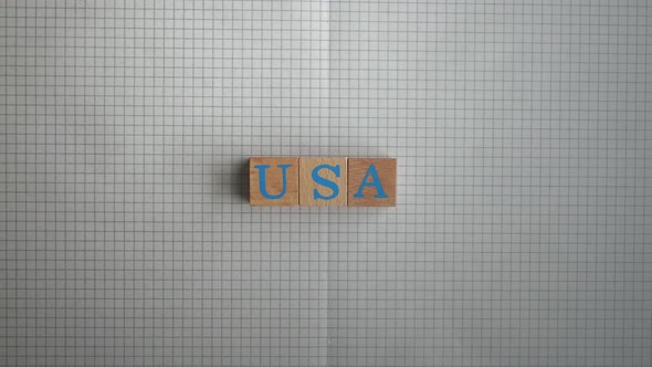 Usa Wooden Letters Stop Motion