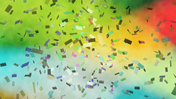 Colorful Confetti Falling Against Stage Lights 4k alt