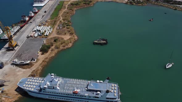 Panoramic Aerial View From Above of the City of Chania Crete Island Greece alt