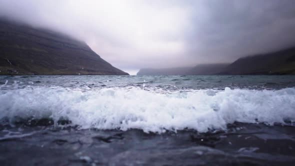 Waves Rushing To Camera In Fjord alt
