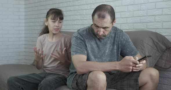 Father Work with Phone alt