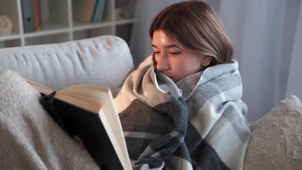 Pandemic Disease Sick Woman Home Rest Shivering alt