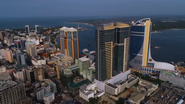 Aerial view of Dar es Salaam city alt