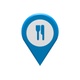 3D Food &amp; Restaurant Map Location Pin Light Blue V9 - VideoHive Item for Sale