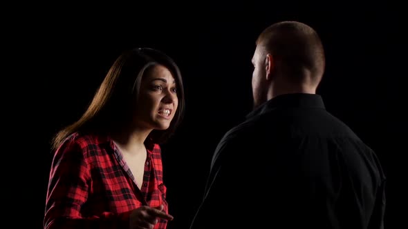 Woman During an Argument Does Slap Her Man. Black alt