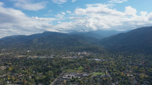 Beautiful view of the place Ashland in a slow motion cinematic shot of the natural background of the alt
