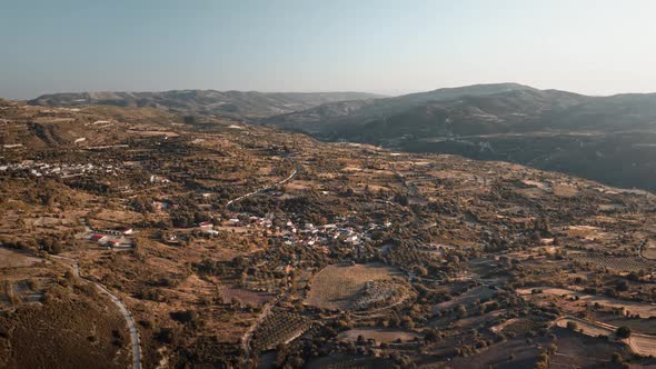 Village in Desert Mountain Landscape