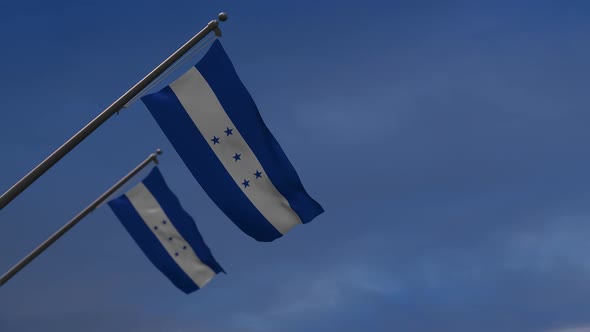 Honduras Flags In The Blue Sky - 2K