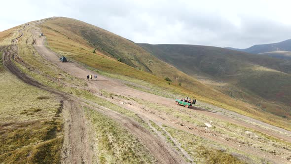 Aerial View of Off Road Car at the Trail Mountains Attraction alt