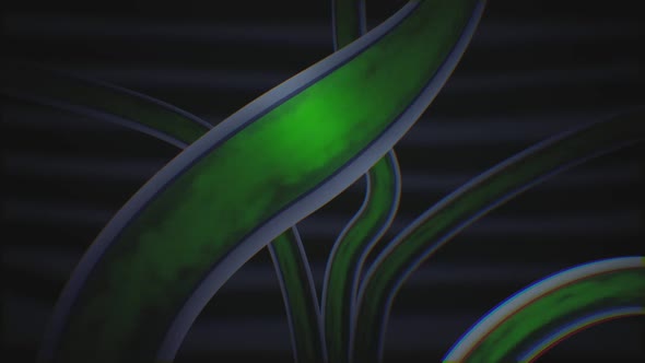 Green Liquid Gas Flowing Through Animated Tube - Abstract Experiment alt