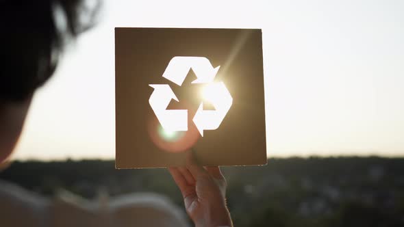 Product Reuse Sorting Waste Products, Girl Holding A Recycling Sign Reuse Products, Arrow Symbol alt