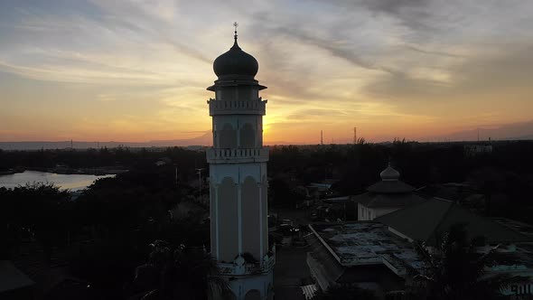 AH - Sunset Aerial Tsunami Aceh Mosque 04
