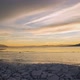 Timelapse of sunset looking over ice on frozen lake - VideoHive Item for Sale