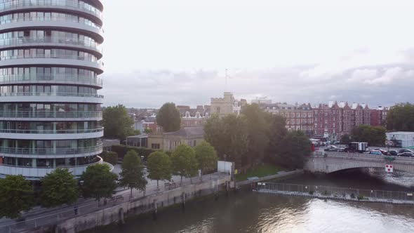 Aerial View of the River Thames at Putney Bridge in London alt