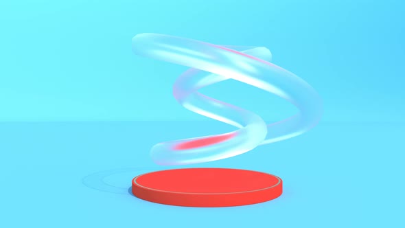 3d Red Podium Stage Space Blue Studio Luxury Mockup Scene Able to Loop Seamless alt