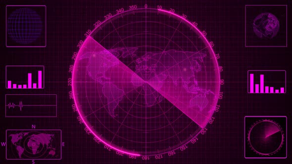 Searching Pink Color Radar Hud Screen Animation alt