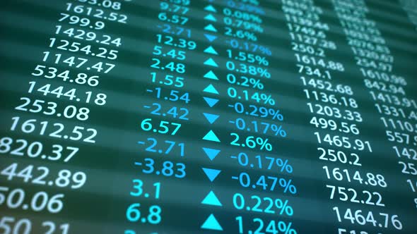 Stock market board. Display and monitors growth and loss of the shares. alt