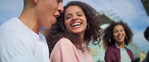 Edgy young people dancing outdoors. Shot with RED helium camera in 8K. alt