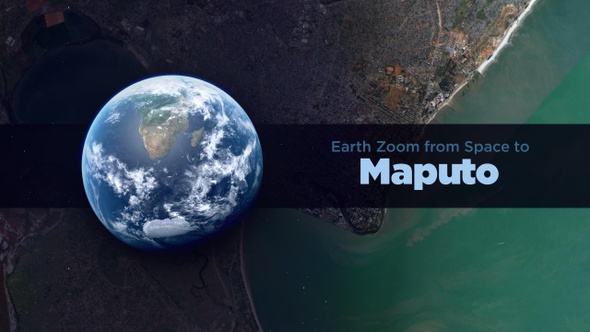 Maputo (Mozambique) Earth Zoom to the City from Space