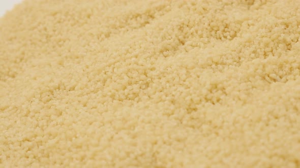 Tilting on popular African food  Couscous pile background 4K 3840X2160 UHD video - Instant  steamed  alt