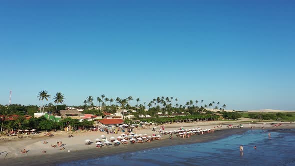 Brazilian landmark rainwater lakes and sand dunes. Jericoacoara Ceara. alt