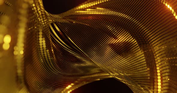 Abstract background 3D gold shiny structure. 