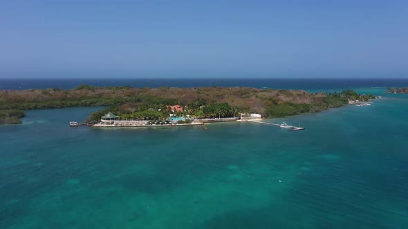 Isla Grande Rosario Archipelago Cartagena Colombia Aerial View