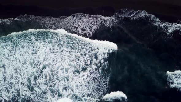 Drone fly over the sea wave alt