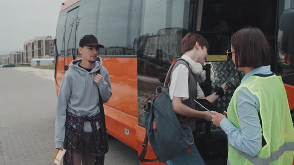 Young People Getting on Bus alt