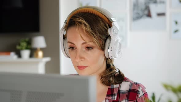 Young man studying online of working from home in internet