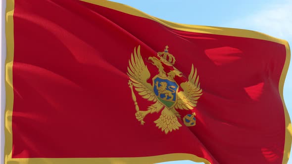 Montenegro Flag Looping Background