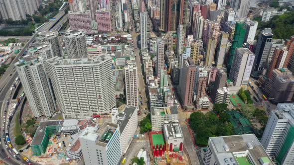 Top view of city in Hong Kong alt