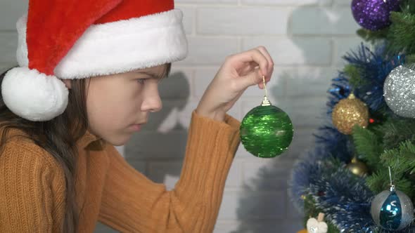 Sad Teen in Decorated Christmas Living Room alt