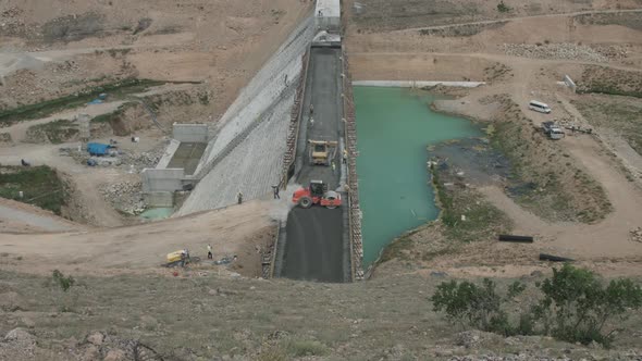 Dam road construction work alt