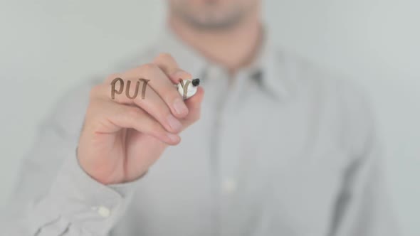 Be A Voice Man Writing on Transparent Screen alt