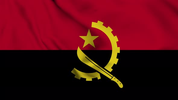 Angola flag seamless closeup waving animation