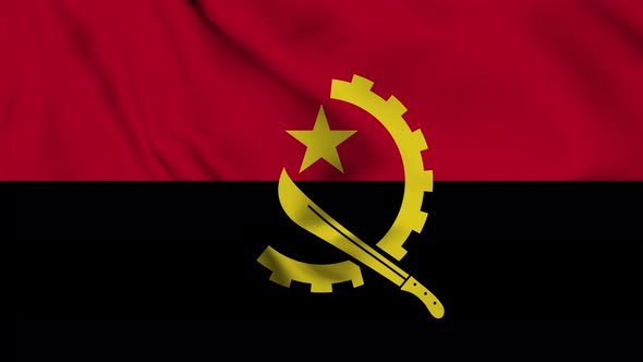 Angola flag seamless closeup waving animation alt