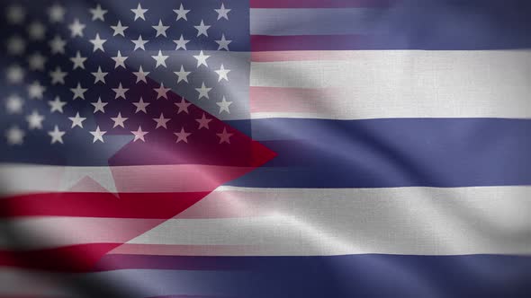 USA Cuba Flag Loop Background 4K