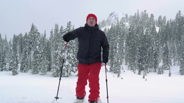 Backcountry Splitboard Trek Slow Motion In Pacific Northwest alt