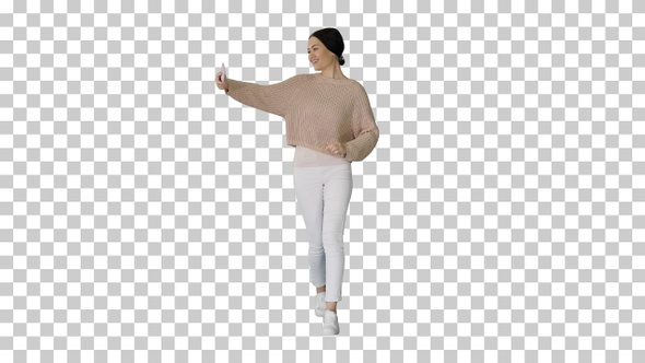 Pretty smiling female in casual clothes, Alpha Channel alt