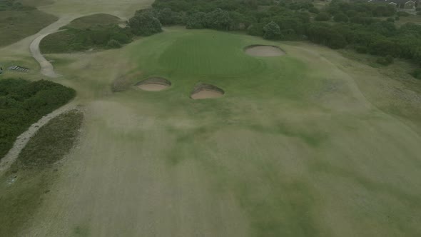 Drone Flying Over Golf Course Green