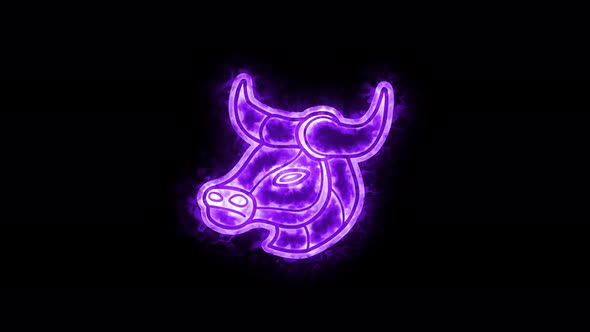 The Taurus zodiac symbol animation
