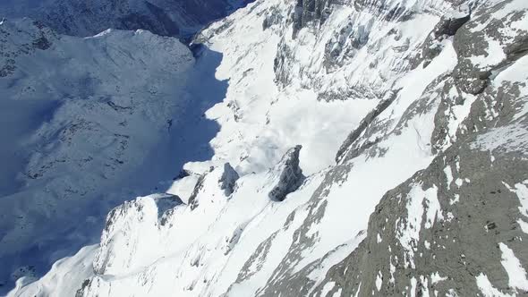 Flying over Snow Mountain Landscape alt