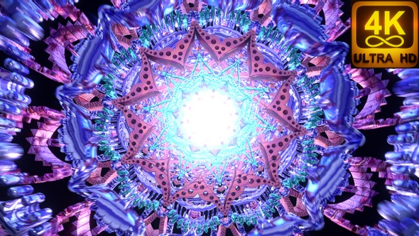 Mandala Psychedelic 3 D Seamless Vj Loop Trippy Trance Tunnel With Bright Colors alt