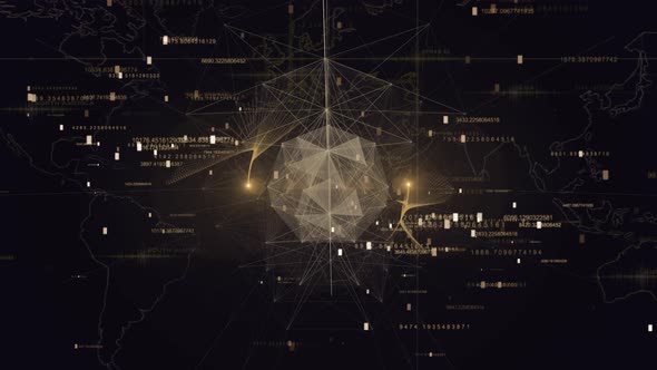 Futuristic Global Network With Hud Numbers alt