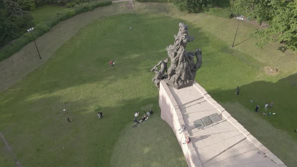 Kyiv, Ukraine: Babi Yar. Memorial Mass Murder of Jews. Aerial View, Flat,gray alt