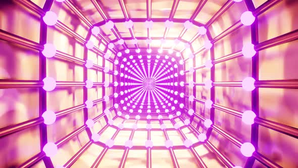 A 3D Illustration of  FHD 60Fps Pink Neon Tunnel