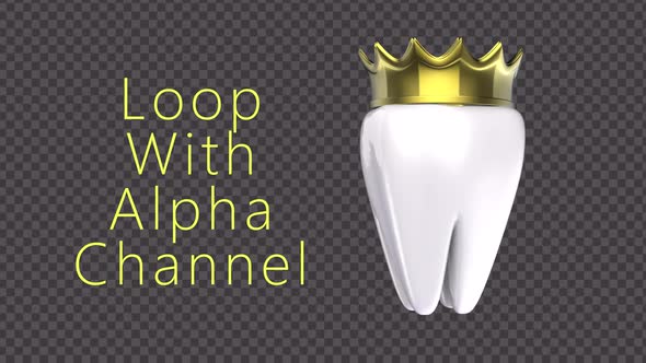 Tooth With Golden Crown Loop
