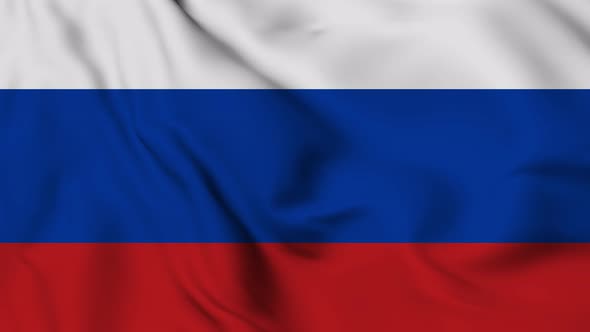 Russia flag seamless closeup waving animation